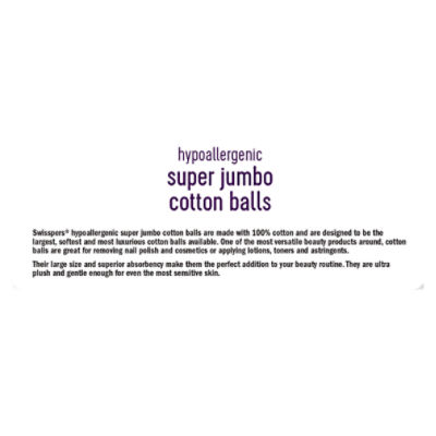 Swisspers Cotton Balls Jumbo Plus Size, 70 Count