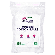Swisspers Triple Size Cotton Balls, 200 count
