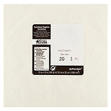 Amscan Frosty White 3 Ply, Luncheon Napkins, 20 Each