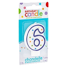 Amscan Numeral Candle - Number 6, 1 Each