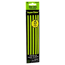 Amscan SuperGlow 8 in Glow Sticks with Connectors, 5+, 5 count