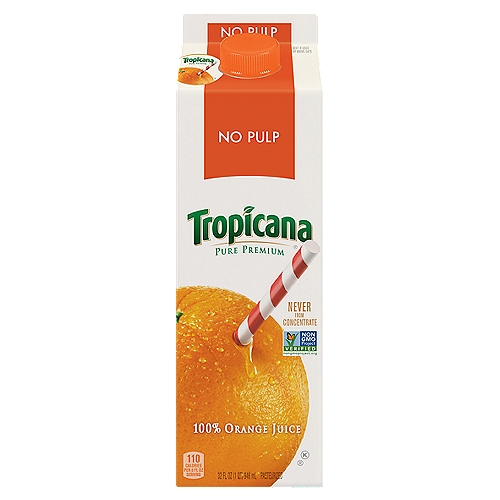 There are fresh-picked oranges squeezed into each carton of Tropicana... and the juice from those oranges is bursting with nutrition. In fact, every eight fluid ounce glass has a banana's worth of potassium and is rich in vitamin C.nnTropicana Pure Premium is 100% juice, squeezed from fresh fruit, and is never from concentrate. No water, sugar, or preservatives are ever added so you only get our freshest, most delicious taste.