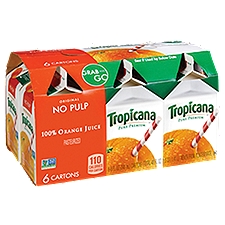 Tropicana Pure Premium 100% Orange Juice Original No Pulp 8 Fl Oz 6 Count