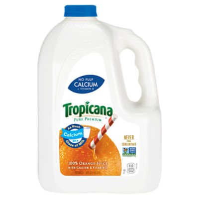 Tropicana Pure Premium 100% Orange Juice With Calcium & Vitamin D No Pulp 128 Fl Oz Jug