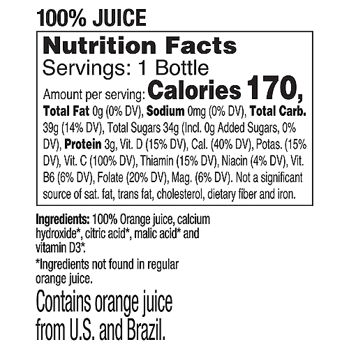 Calcium Vitamin D 100 Orange Juice