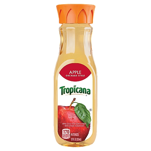 Tropicana® Orchard Style Apple juice is sweet, with the delicious flavor of apples in every glass.