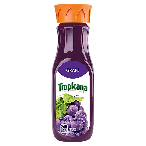 Tropicana 100% Grape Juice, 12 fl oz
Tropicana® 100% Grape juice is packed with vitamin C, making it the perfect thirst quencher with the delicious, sweet taste of grape.
