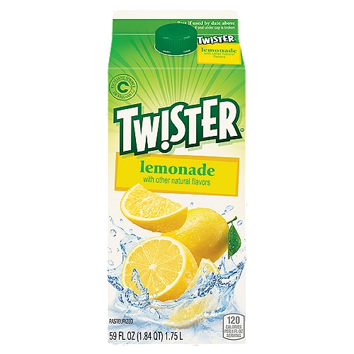 Tw!ster Lemonade 59 Fl Oz Carton
Twister lemonade satisfies your thirst with great lemon flavor.

Tropicana uses the best in fruit to craft high quality juices, beverages and drinks that provide delicious flavor choices.