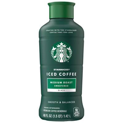 Starbucks Iced Coffee Premium Coffee Beverage, Medium Roast Sweetened Black, 48 Fl Oz, 48 Fluid ounce