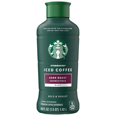 Starbucks Dark Roast Unsweetened Black Iced Coffee, 48 fl oz