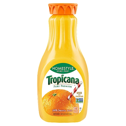 Tropicana Pure Premium Homestyle 100% Juice Orange Some Pulp 52 Fl Oz Bottle
Tropicana Juices are a great tasting and easy way to achieve a power-pack of nutrients with no added sugar. Tropicana Juices have the delicious taste you love and are a convenient way to get more Vitamin C in your diet.