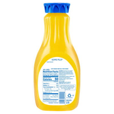 tropicana orange juice food label