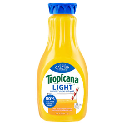 Tropicana No Pulp Calcium + Vitamin D Light Orange Juice Beverage, 52 fl oz, 52 Fluid ounce