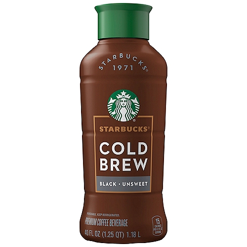 Starbucks Cold Brew Premium Coffee Beverage, Black Unsweet, 40 Fl Oz