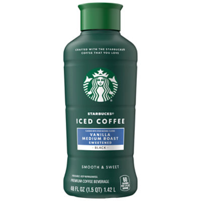 Starbucks Sweetened Vanilla Medium Roast Black Iced Coffee, 48 fl oz