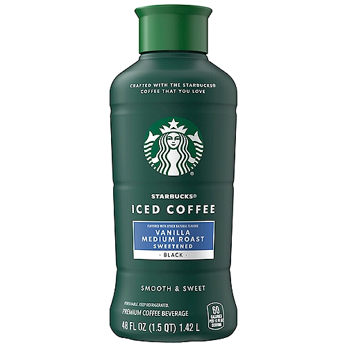 Starbucks Sweetened Vanilla Medium Roast Black Iced Coffee, 48 fl oz