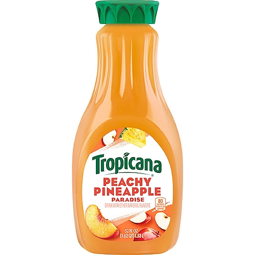 Tropicana Juice Drink, Peachy Pineapple Paradise, 52 Oz