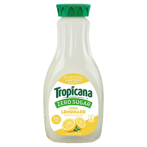 Tropicana Zero Sugar Lively Lemonade , 52 fl oz