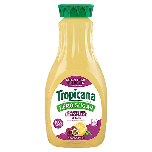 Tropicana Zero Sugar Passionfruit Escape Lemonade, 52 fl oz