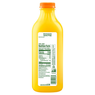 Tropicana Pure Premium Original Some Pulp 100% Orange Juice, 46 Fl Oz Bottle