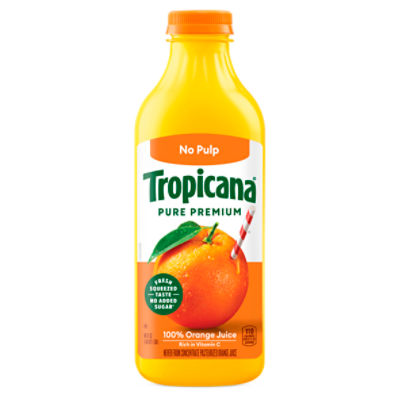 Tropicana Pure Premium Original No Pulp 100% Orange Juice, 46 Fl Oz Bottle