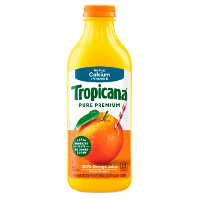 Tropicana Pure Premium Original No Pulp 100% Orange Juice With Calcium, 46 Fl Oz Bottle, 46 Fluid ounce