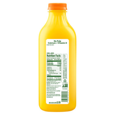 Tropicana Pure Premium Original No Pulp 100% Orange Juice With Calcium, 46 Fl Oz Bottle