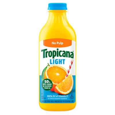 Tropicana Light Orange Juice, No Pulp, 46 Fl Oz Bottle