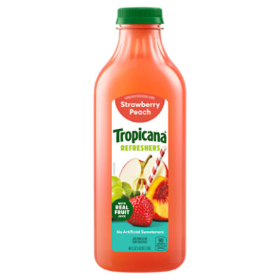 Tropicana Premium Drinks, Strawberry Peach, 46 Fl Oz Bottle
