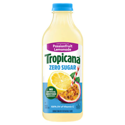 Tropicana Zero Sugar Juice Drink, Passion Fruit Lemonade, 46 Fl Oz Bottle