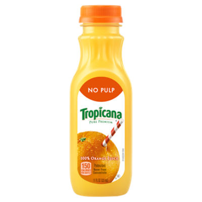 Tropicana Pure Premium Original No Pulp 100% Orange Juice, 11 Fl Oz Bottle