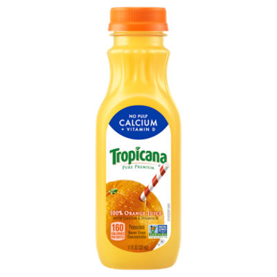 Tropicana Pure Premium Original No Pulp 100% Orange Juice With Calcium, 11 Fl Oz Bottle, 11 Fluid ounce