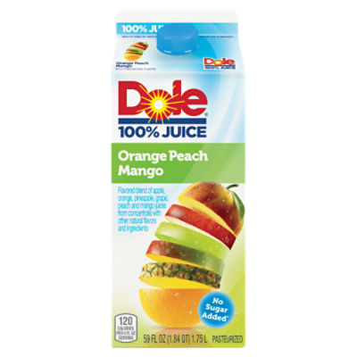 Dole 100 Juice Flavored Blend Of Juices Orange Peach Mango 59 Fl Oz