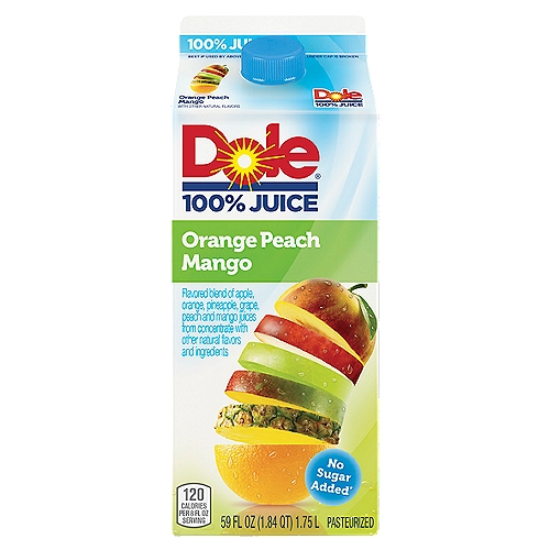 Dole 100% Juice Flavored Blend Of Juices Orange Peach Mango 59 Fl Oz