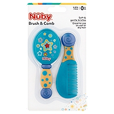 Nûby Comb & Brush, Grooming 0m+, 1 Each