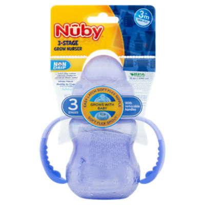 Nuby Baby Unisex 2-Pack No-Spill Bottles - Orange/Blue, One Size