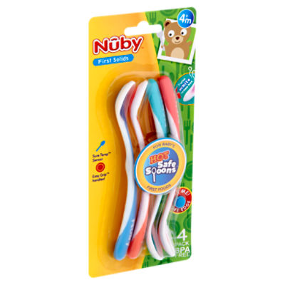 Nûby First Solids Hot Safe Spoons, 4m+, 4 count, 1 Each