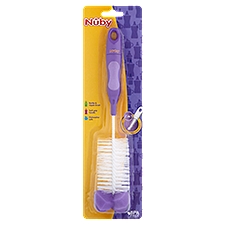 Nuby Bottle And Nipple Brush With Sponge Tip, 1 Each