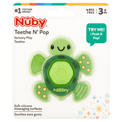 Nûby Teethe N' Pop Sensory Play Teether, 3m+