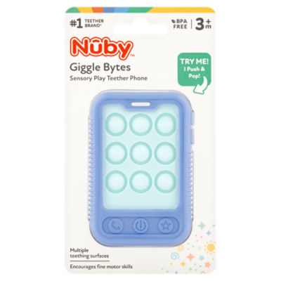 Nûby Sensory Play Teether Phone Giggle Bytes, 3m+