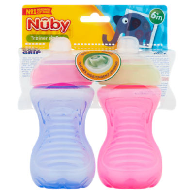 Nuby No-Spill Gripper Cup, Sippy Cup for Baby and Toddler, 10 Ounce,  Colors