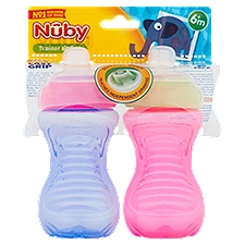 Nûby Trainer Sipeez Easy Grip 10 oz Sippy Cups, 6m+, 2 count, 2 Each