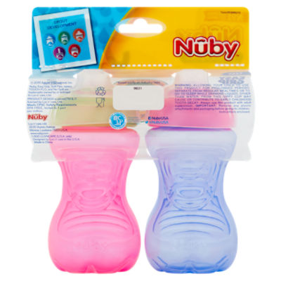 Nuby Sippy Cups | Leak-Proof | Soft Spout | Toddler No Spill | 3 pack | 10  oz