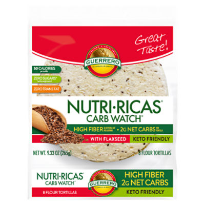 Guerrero Nutri-Ricas Carb Watch Flour Tortillas, 8 count, 9.33 oz