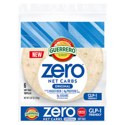 Guerrero Zero Net Carbs Original Soft Taco Tortillas, 6 count, 8.47 oz