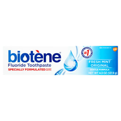 Biotène Fresh Mint Original Fluoride Toothpaste, 4.3 oz, 4.3 Ounce