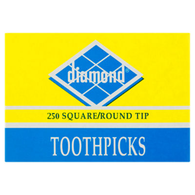 Diamond Square/Round Tip Toothpicks, 250 count