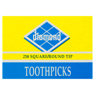 Diamond Square/Round Tip Toothpicks, 250 count, 250 Each