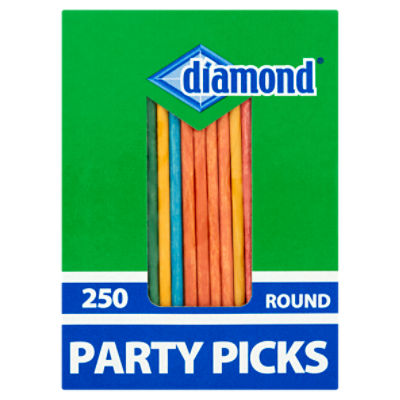 Diamond Round Colored Party Picks, 250 count