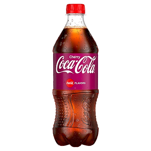 Coca-Cola Cherry Bottle, 20 fl oz
Soda. Pop. Soft drink. Sparkling beverage. 

Whatever you call it, nothing compares to the refreshing, crisp taste of Coca-Cola Cherry. A little flavor can make a lot of magic happen and Coca-Cola Cherry is here to make your taste buds happy. Enjoy with friends, on the go or with a meal. Whatever the occasion, Coca-Cola Cherry makes life's special moments a little bit better.

A delicious combination of flavors, Coca-Cola Cherry blends a familiar taste of Coca-Cola Original Taste with something unexpected, creating more ways for you to enjoy Coca-Cola. Between that perfect taste and refreshing fizz, it's sure to give you that “ahhh'' moment whenever you want it. 

Coca-Cola is available in many different options, including Coca-Cola Original Taste and a variety of all-time favorite flavors like Coca-Cola Vanilla and Coca-Cola Cherry Vanilla. Looking for something with zero sugar or caffeine free? Then look no further than Coca-Cola Zero Sugar and Coca-Cola Caffeine Free. Whatever you're looking for, there's a Coca-Cola to satisfy your taste buds. 

Every sip, every “ahhh,'' every smile—find that feeling with Coca-Cola Cherry. Best enjoyed ice-cold for maximum refreshment. Grab a Coca-Cola Cherry and find your “ahhh'' moment.

Enjoy Coca-Cola Cherry.

• Delicious combination of Coca-Cola and cherry flavor
• Refreshing, crisp taste pairs perfectly with a meal or with friends
• 57 mg of caffeine in each 20 oz serving
• 20 FL OZ in each bottle
• This sparkling beverage is best enjoyed ice-cold for maximum refreshment